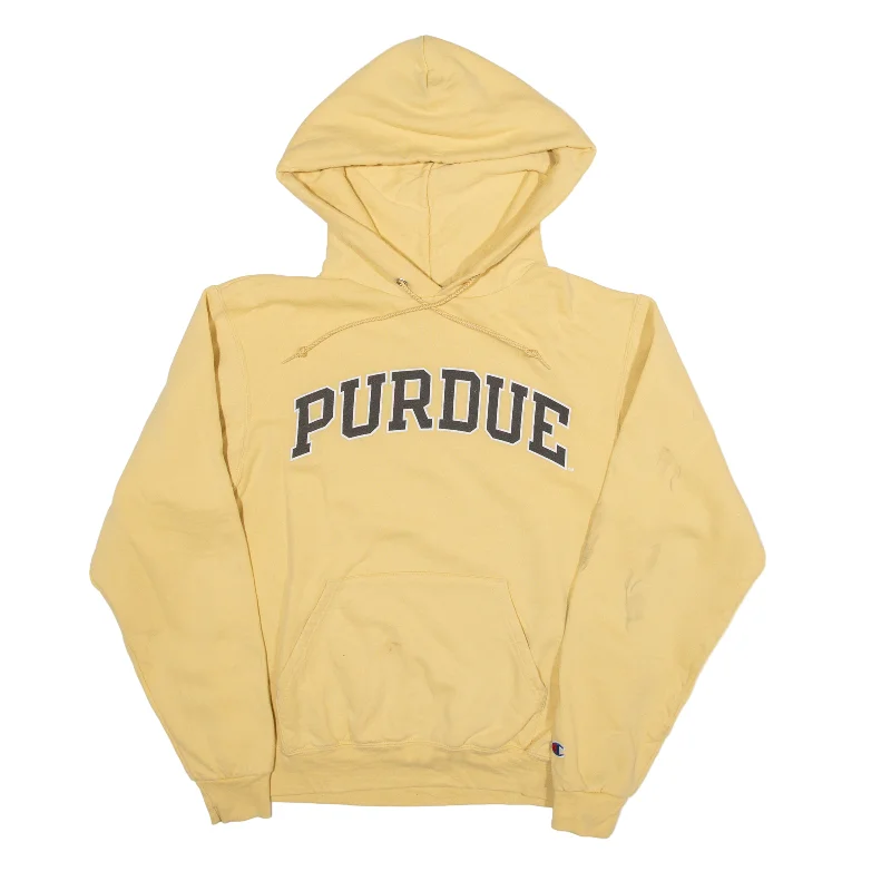 CHAMPION Purdue University USA Hoodie Yellow Pullover Womens S Solo Sleeve Pullover