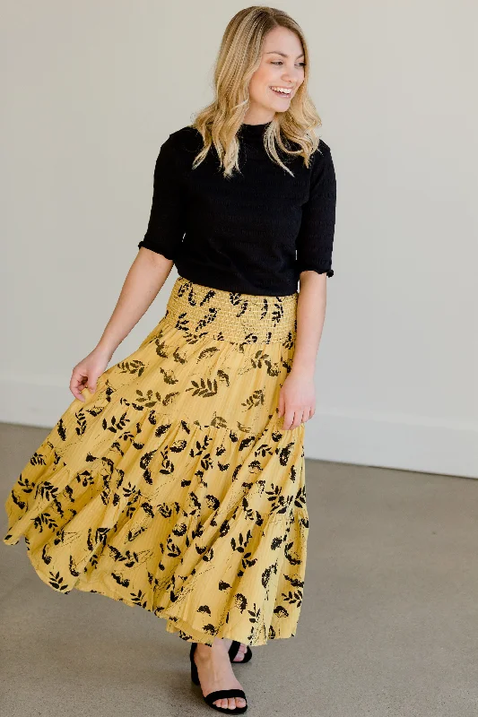 Flowy Stretch Floral Midi Skirt - FINAL SALE cashmere skirt rich