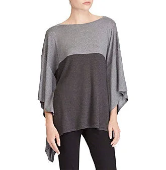 Lauren Ralph Lauren Sharkbite Hem Pullover Kimono Neck Pullover