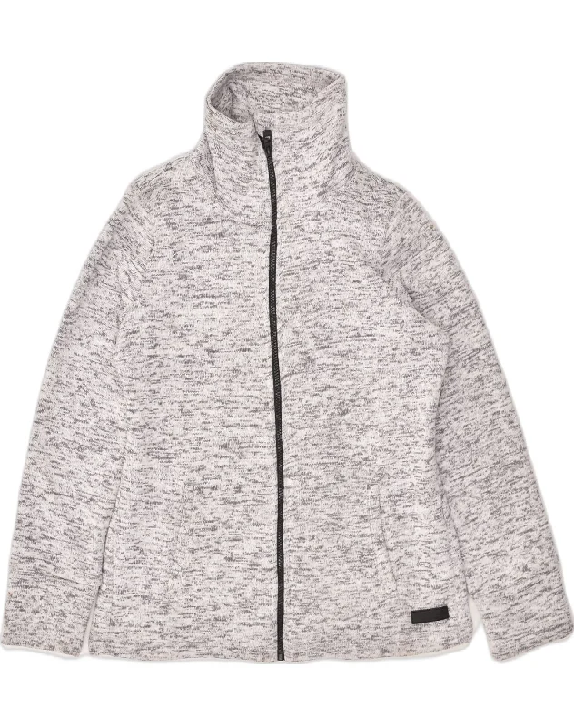 CALVIN KLEIN Womens Cardigan Sweater UK 14 Medium Grey Polyester Chenille Blend Fleece Blend Nylon Blend CALVIN KLEIN Womens Cardigan Sweater UK 14 Medium Grey Polyester Chenille Blend Fleece Blend Nylon Blend
