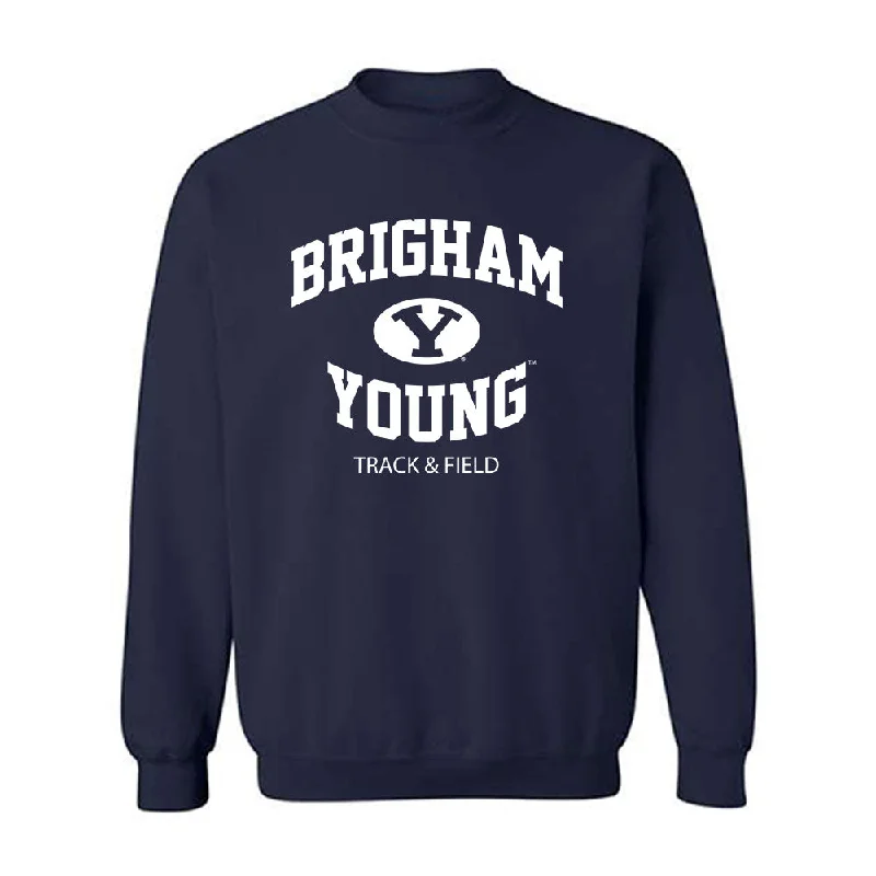 BYU - NCAA Women's Track & Field : Tessa Buswell - Generic Shersey Crewneck Sweatshirt Hoodie with Hem Patch Decorative Personalized