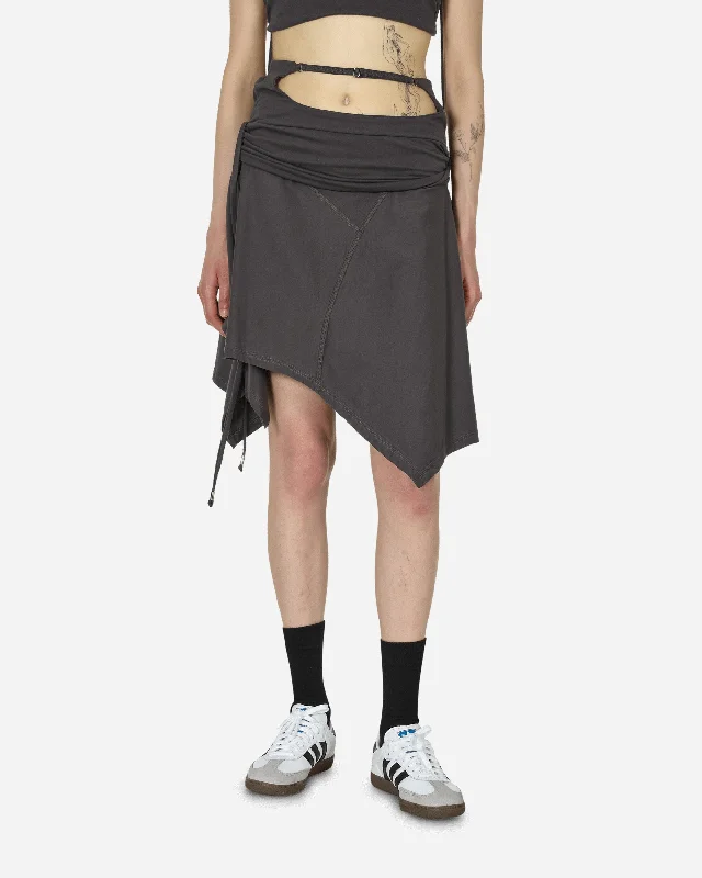 System Midi Skirt Charcoal chiffon skirt flowing