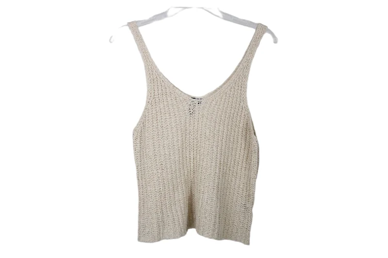 Moon & Madison Beige Knit Tank | M beige tank top