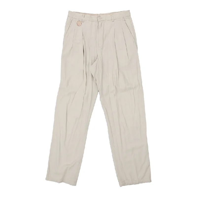 Trussardi Trousers - 29W UK 10 Cream Cotton Blend Trousers luxurious high-end