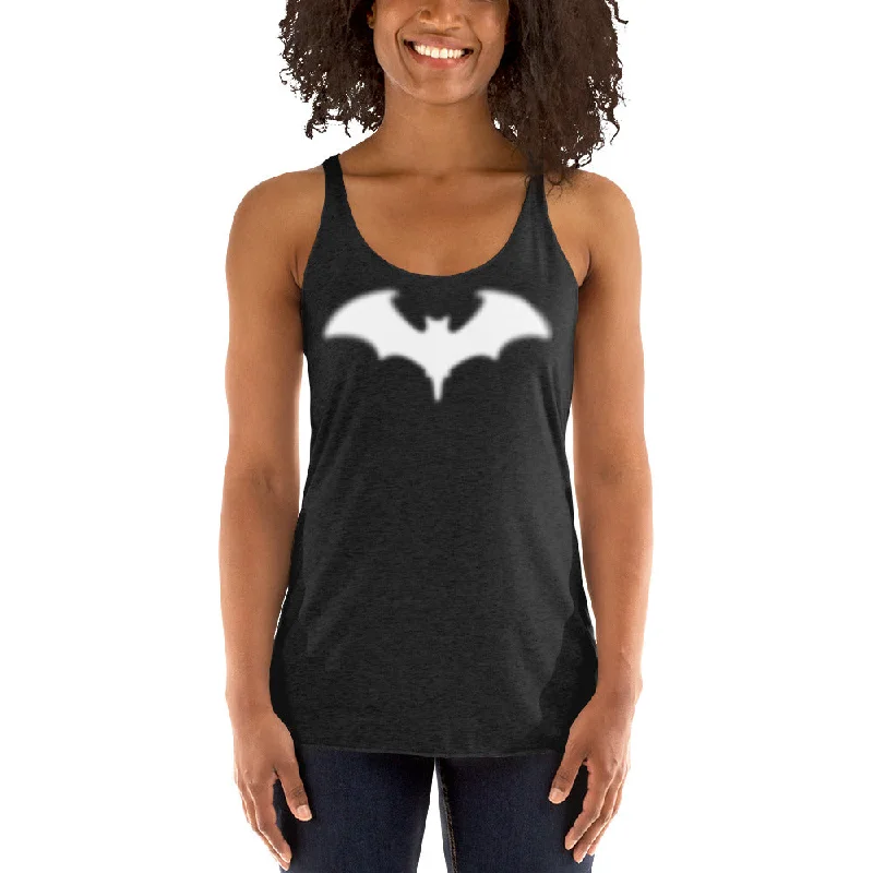 Blurry Bat Halloween Goth Women's Racerback Tank soft pink tank