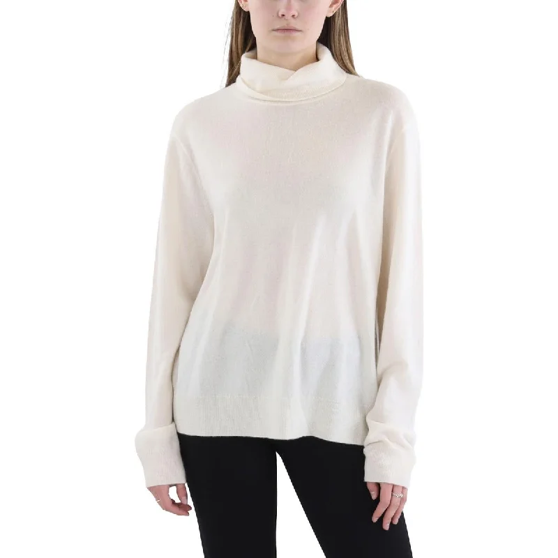 Womens Cashmere Turtleneck Pullover Sweater Surplice Neck Pullover