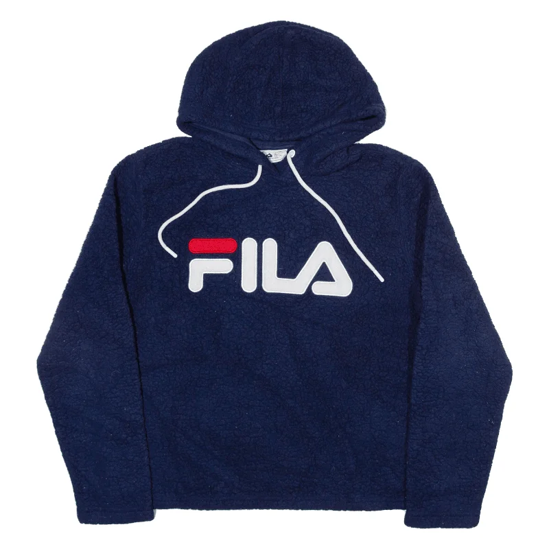 FILA Hoodie Blue Pullover Womens L Lantern Sleeve Elegant