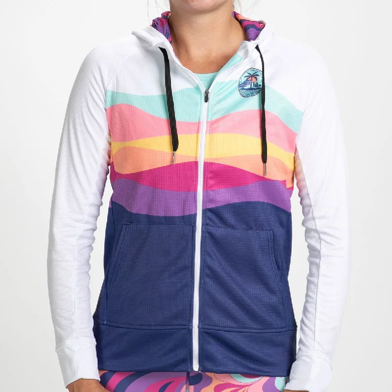 Women's Ltd Run Thermo Hoodie - La Mer Hoodie with Cuffed Sleeves Snug Secure