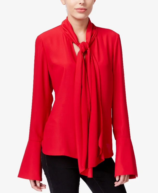 Rachel Rachel Roy Womens Tie-Front Bell Sleeves Pullover Top Honey Neck Pullover