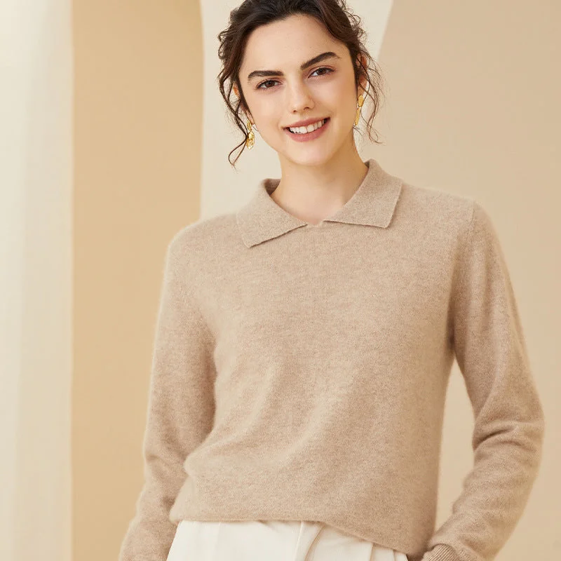 Women's Cashmere Sweater Polo Collar Pullover Cashmere Sweater Oversized Cozy Pullover Women's Cashmere Sweater Polo Collar Pullover Cashmere Sweater Oversized Cozy Pullover