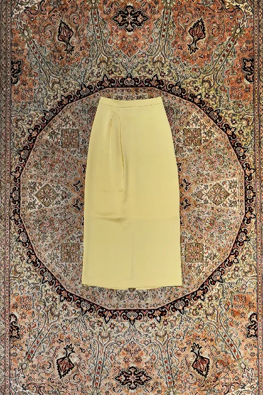 SATORU SASAKI 2TUCK SKIRT (CREAM) silk skirt elegant