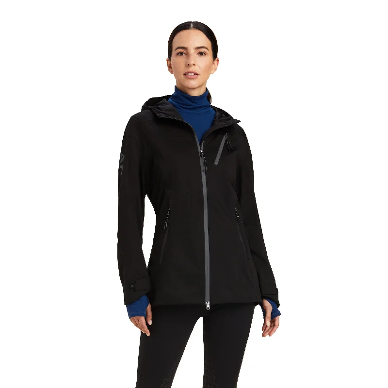 Ariat® Ladies Venture Waterproof Black Jacket 10041385 Boat Neck Shawl Collar Notched Collar