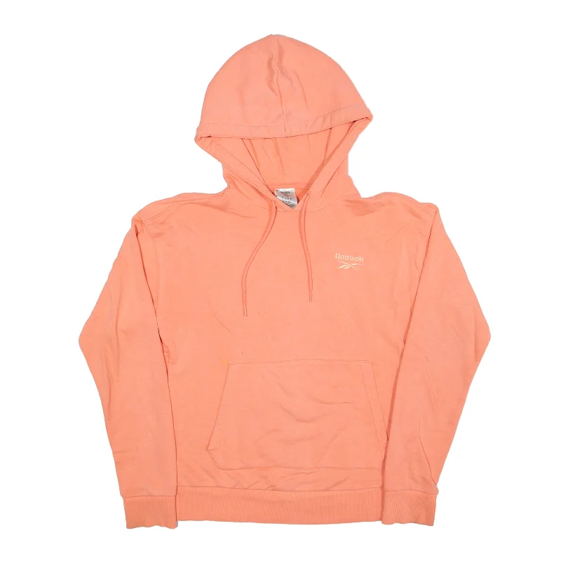 REEBOK Hoodie Pink Pullover Womens XS Puff Sleeve Stylish