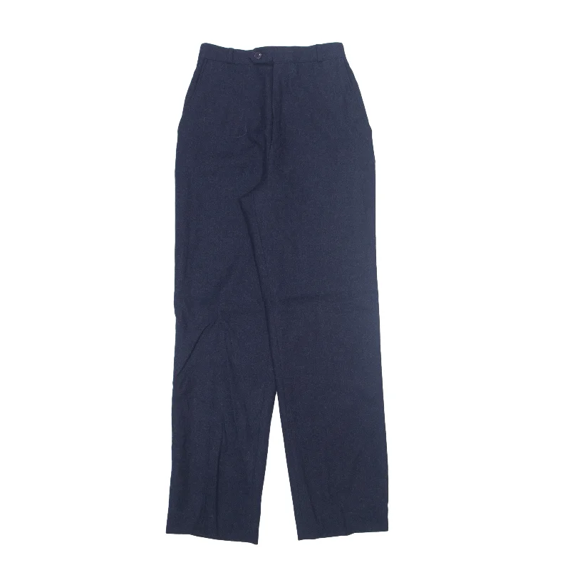 HL SPENCER Chino Trousers Blue Relaxed Straight Wool Womens W24 L30 Trousers trendy modern