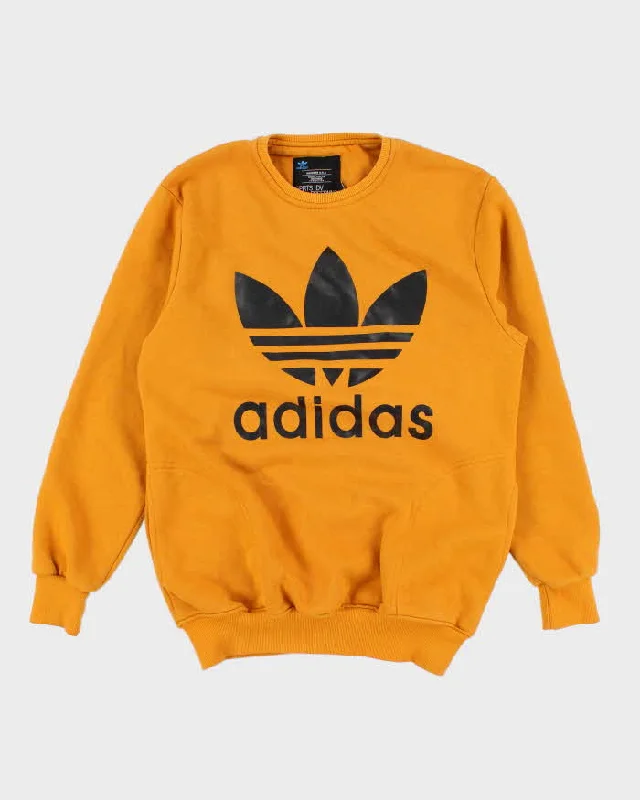 Womens Yellow Adidas Logo Pullover Sweatshirt - XXL Box Sleeve Comfort