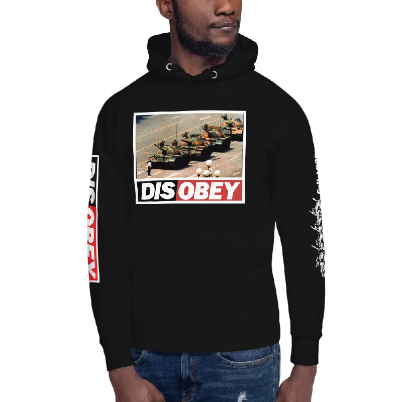 Tank Man DISOBEY 30th Anniversary Unisex Pullover Hoodie Hoodie with Fur Luxurious Winter