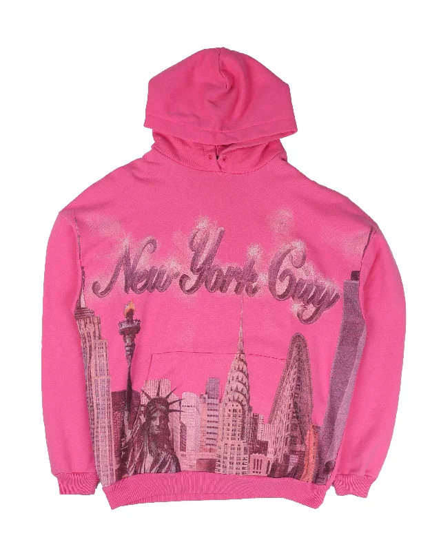"NYC" Airbrush Hoodie Hoodie with Hidden Zipper Minimalist Clean
