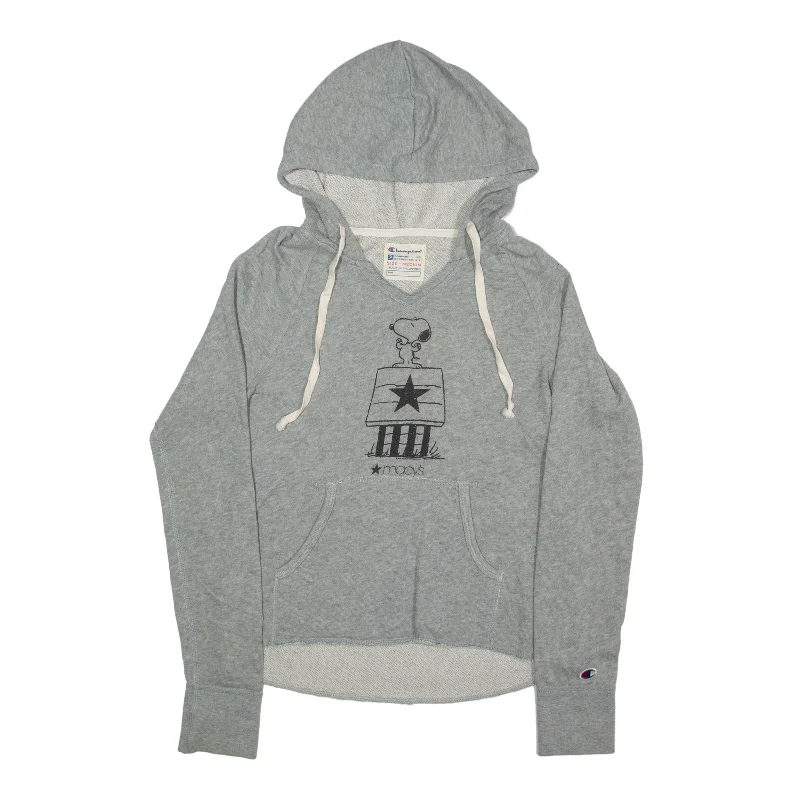 CHAMPION Snoopy Macys Hoodie Grey Pullover Womens M Batwing Sleeve Top