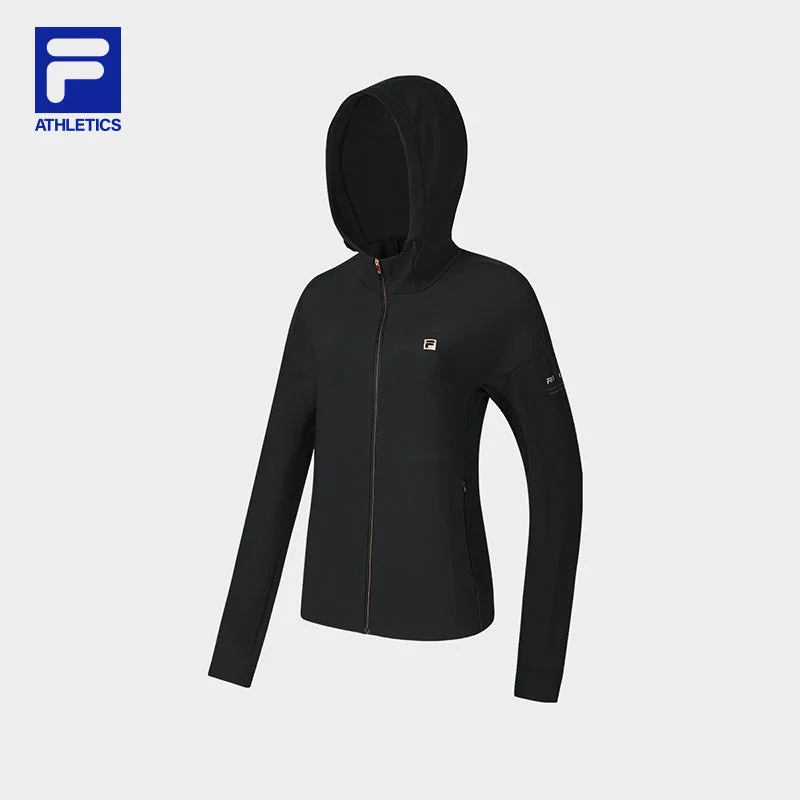 FILA CORE ATHLETICS FITNESS Women Hooded Jacket (Black) Striped Jacket Polka Dot Jacket Floral Jacket