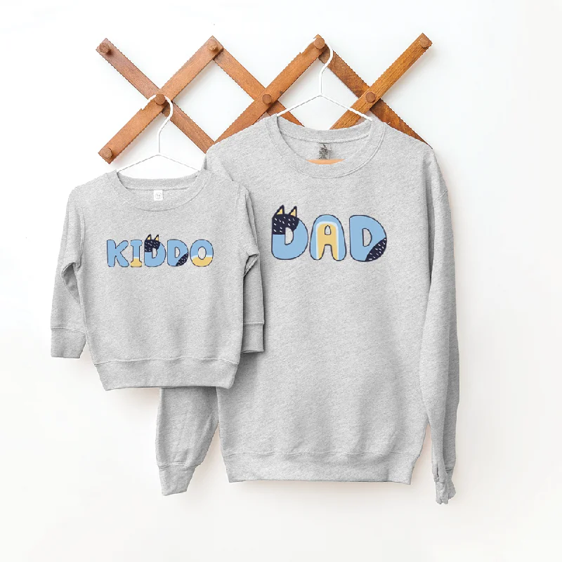 Puppy Dog - Dad and Kiddo Matching Sweatshirt Hoodie with High Neck Warm Protective