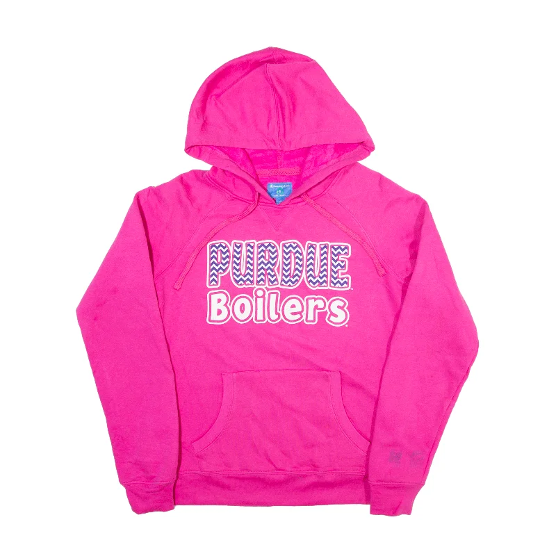 CHAMPION Purdue Boilers NFL USA Hoodie Pink Pullover Womens S Shirred Sleeve Feminine