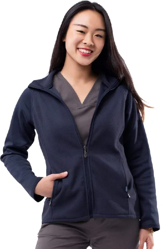 Performance Full Zip Bonded Fleece Jacket by Adar XXS-3XL / NAVY Print Jacket Jacquard Jacket Embroidered Jacket