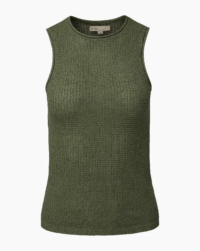Linen Knit Tank solid color tank