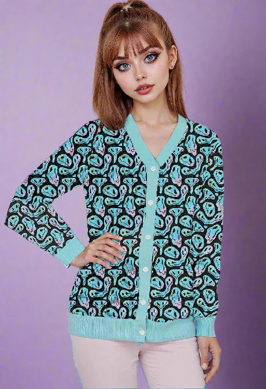 Trippy Women's Ribbed Cardigan Soft Cozy Warm