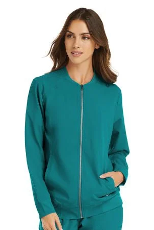 Womens Warm-up Zip Jacket by Maevn XS-3XL Teal Herringbone Jacket Checkered Jacket Solid Jacket