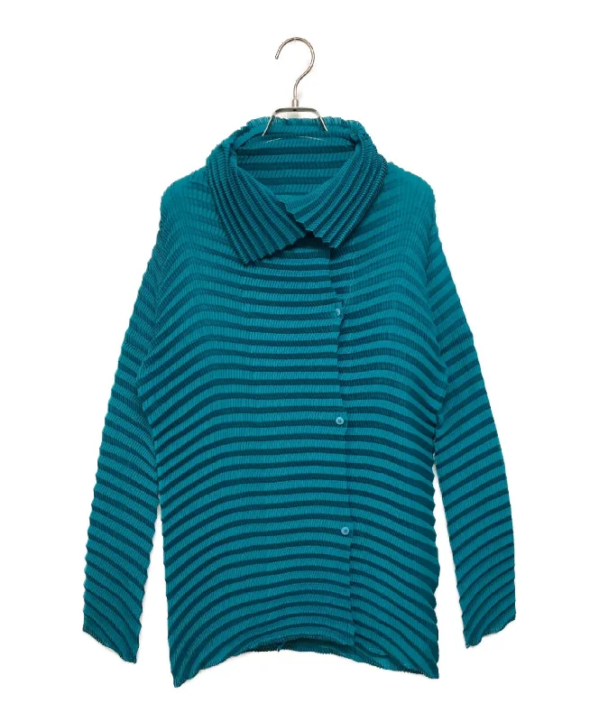 [Pre-owned] ISSEY MIYAKE Pleated Ensemble Cardigan IM64FJ609 Zippered Buttoned Snapped