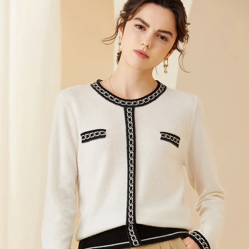Women Cashmere Sweater Long Sleeve Pullover Cashmere Sweater Cable Knit Chunky