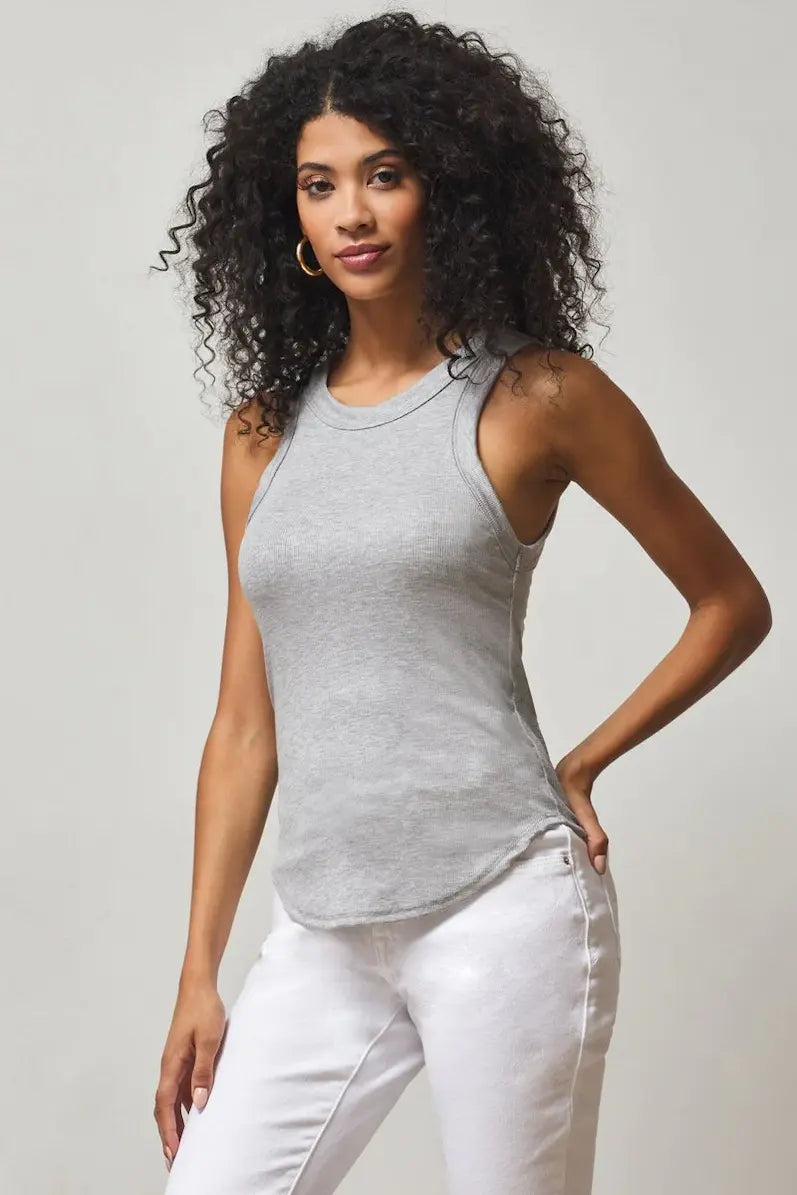 Racer Front Tank grey tank top