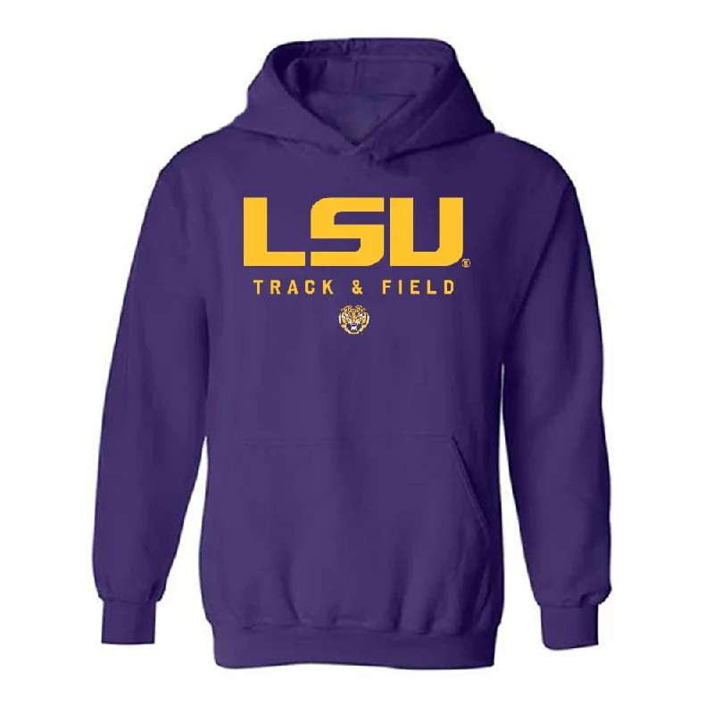 LSU - NCAA Women's Track & Field : Ella Onojuvwevwo - Classic Shersey Hooded Sweatshirt Hoodie with Rhinestones Sparkly Elegant