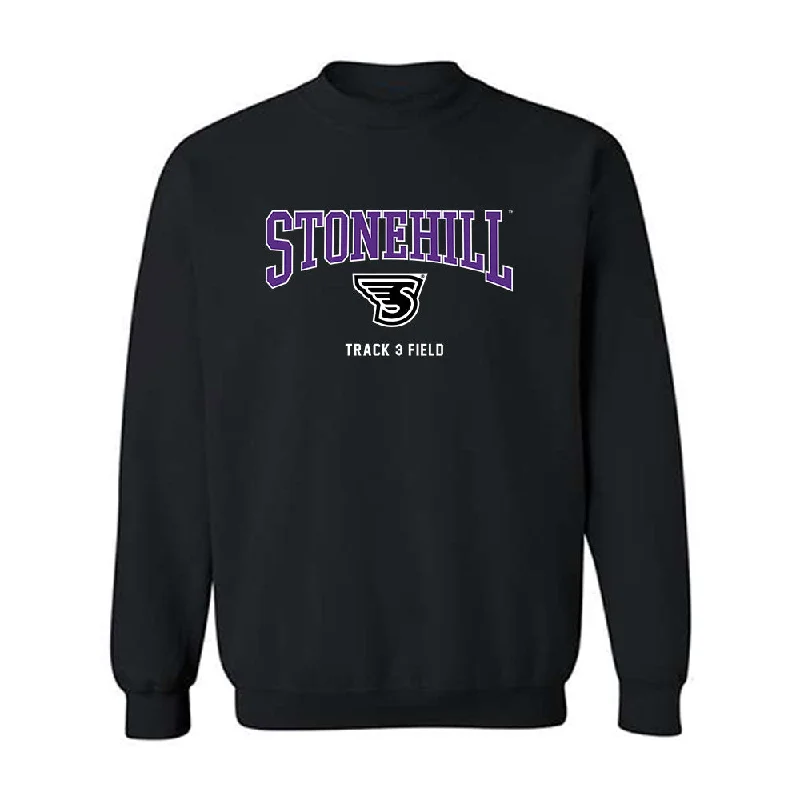 Stonehill - NCAA Women's Track & Field (Outdoor) : Morgan Correia - Classic Shersey Crewneck Sweatshirt Hoodie with Pattern Geometric Abstract