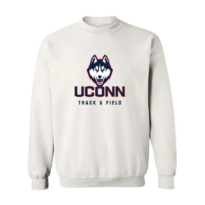 UConn - NCAA Women's Track & Field : Sarah Claflin - Classic Shersey Crewneck Sweatshirt Hoodie with Hem Fringe Bohemian Relaxed