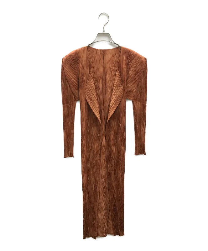 [Pre-owned] PLEATS PLEASE Long Cardigan with Pleats PP63-JH117 Hooded Caped Shawl Collar