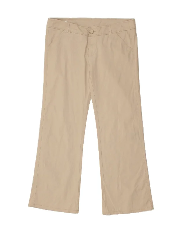 BENETTON Womens Bootcut Chino Trousers IT 48 XL W38 L31  Beige Cotton Trousers Running Lightweight