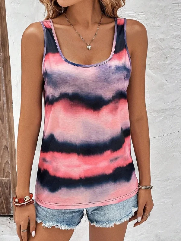 Striped Tie-Dye Ladies Tank Top (3 colors) sequin tank top