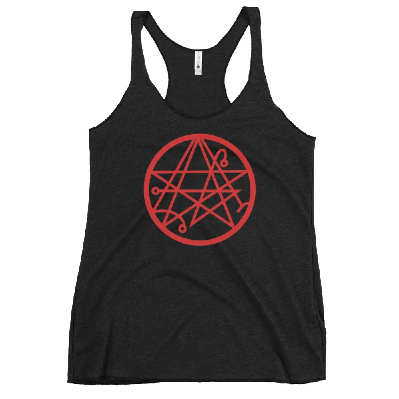 Necronomicon The Book of the Dead Occult Symbol Women's Racerback Tank Top Shirt spandex blend tank