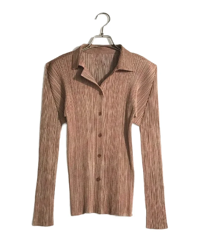 [Pre-owned] PLEATS PLEASE Pleated cardigan with melange pattern PP89-JK724 Open Front Closed Front Wrap Front