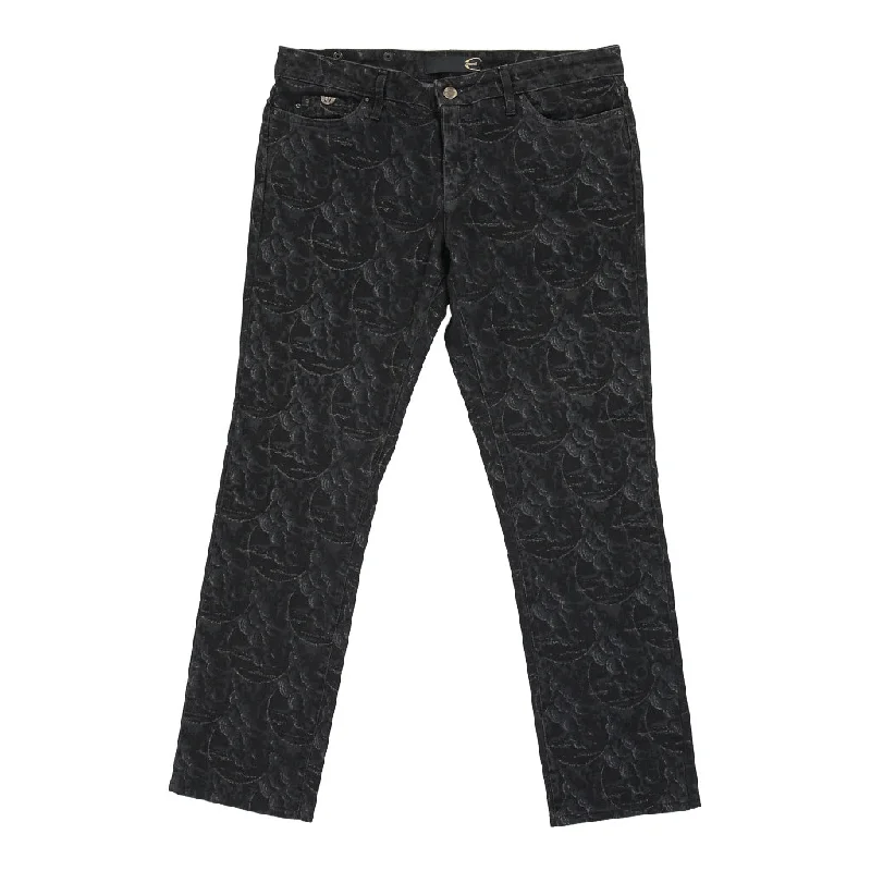 Just Cavalli Trousers - 35W UK 14 Black Cotton Blend Trousers Denim Blue