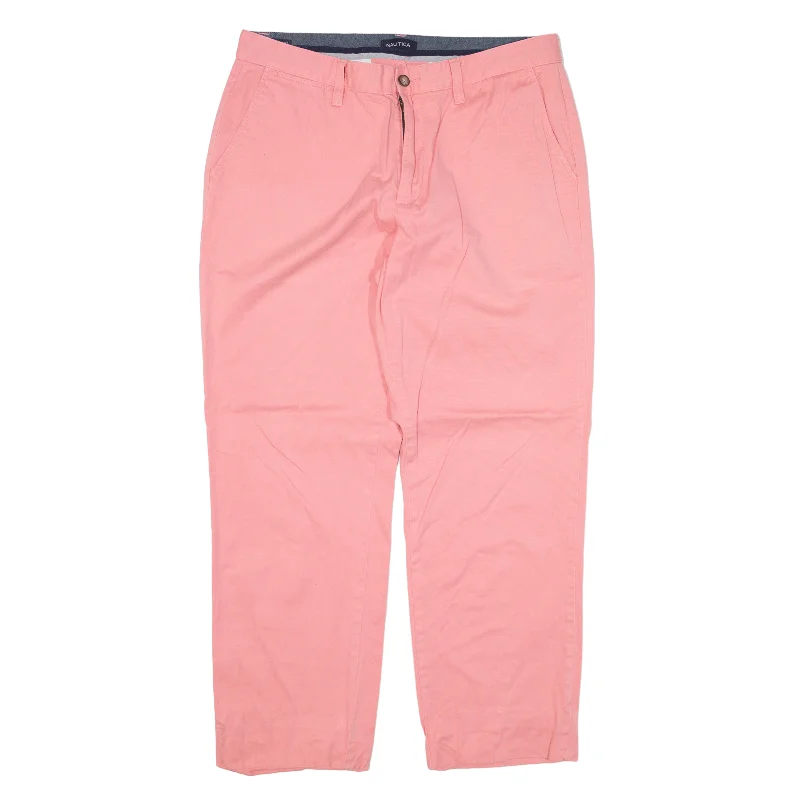 NAUTICA Chino Trousers Pink Regular Straight Womens W34 L28 Trousers Running Lightweight