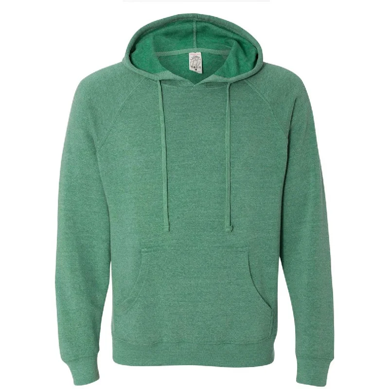 Independent Trading Co. Unisex Sea Green Special Blend Raglan Hooded Pullover Sweatshirt Flutter Sleeve Feminine