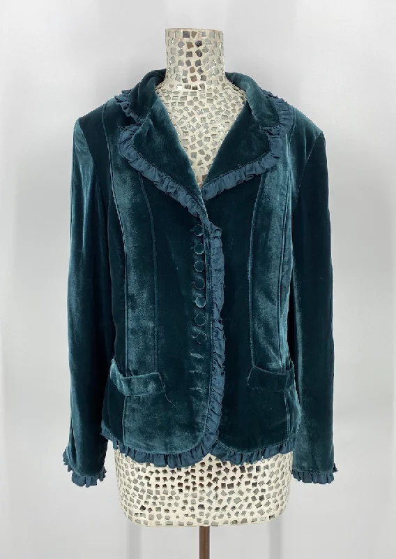 Double D Ranch Velvet/Silk Teal Jacket Wool Jacket Cashmere Jacket Tweed Jacket