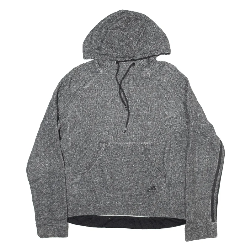 ADIDAS Hoodie Grey Pullover Womens S Cold Shoulder Design
