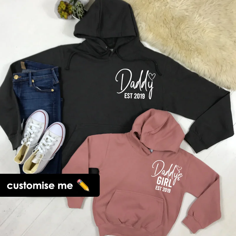 Daddy & Daddy's Girl Established Matching Hoodies (MRK X) Hoodie with Metallic Shiny Futuristic