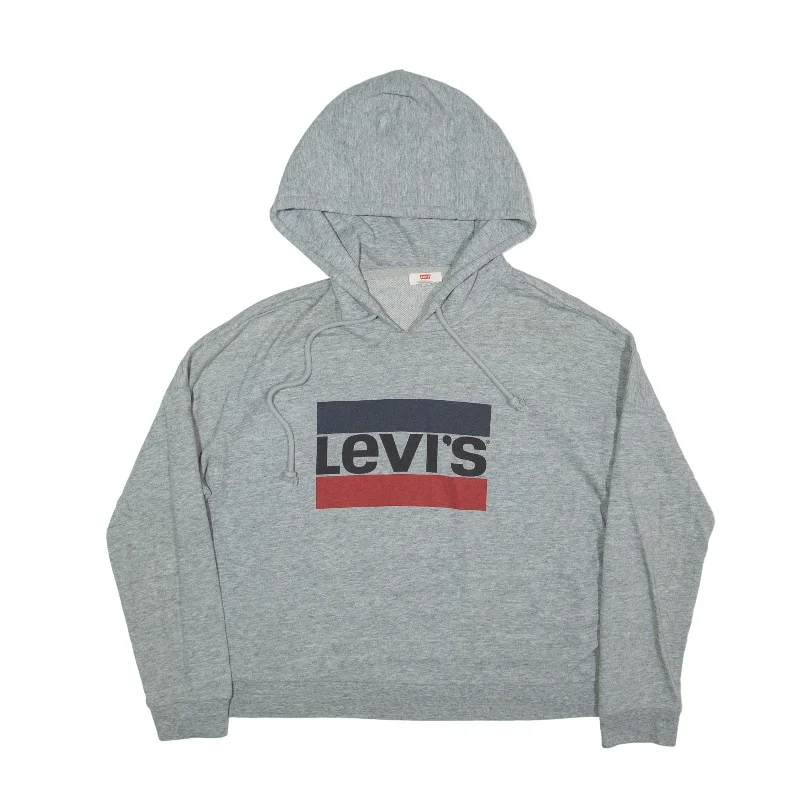 LEVI'S Hoodie Grey Pullover Womens M Oblong Neck Pullover