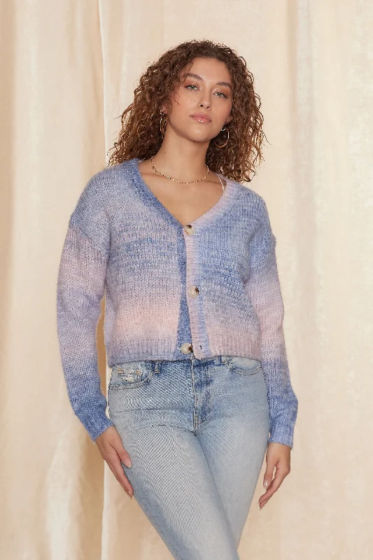 Alicia Cardigan Spandex Blend Rayon Blend Denim Blend