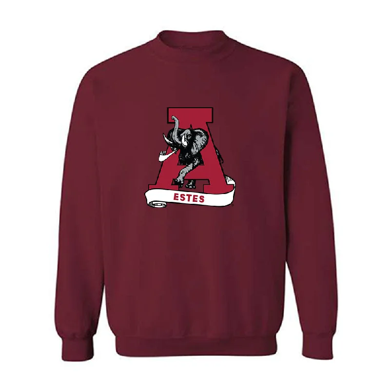 Alabama - NCAA Women's Track & Field : Makenna Estes - Crewneck Sweatshirt Hoodie with Hem Fringe Bohemian Relaxed