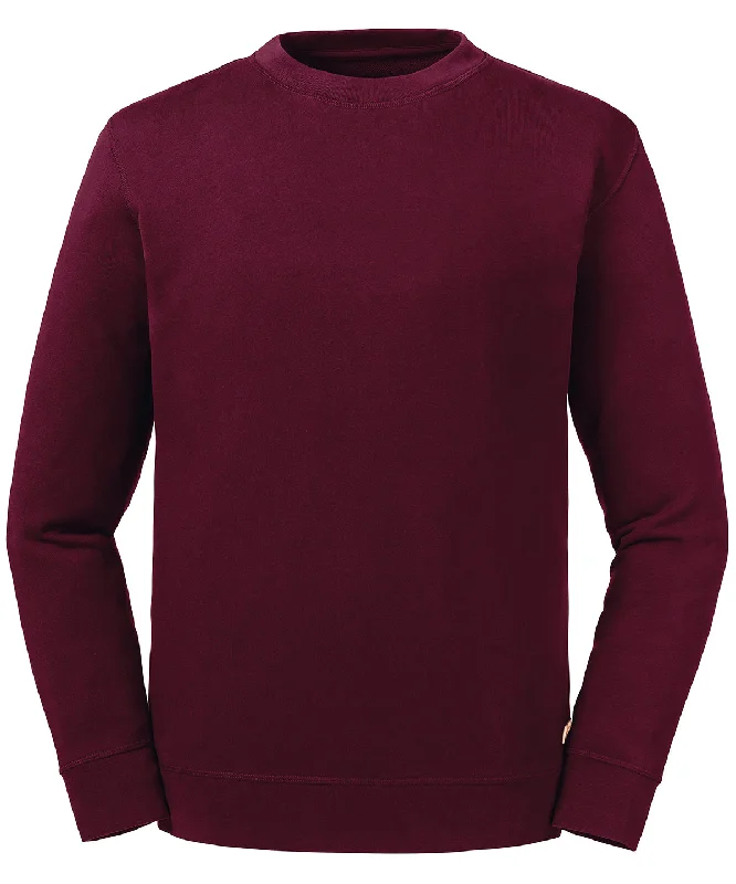 Burgundy - Pure organic reversible sweatshirt Hoodie with Emblem Brand Identity